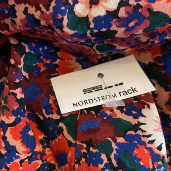 Veronica Beard Silk Chilton Floral Tie Back Blouse Berry Multi Size 2 NWT - Picture 11 of 16